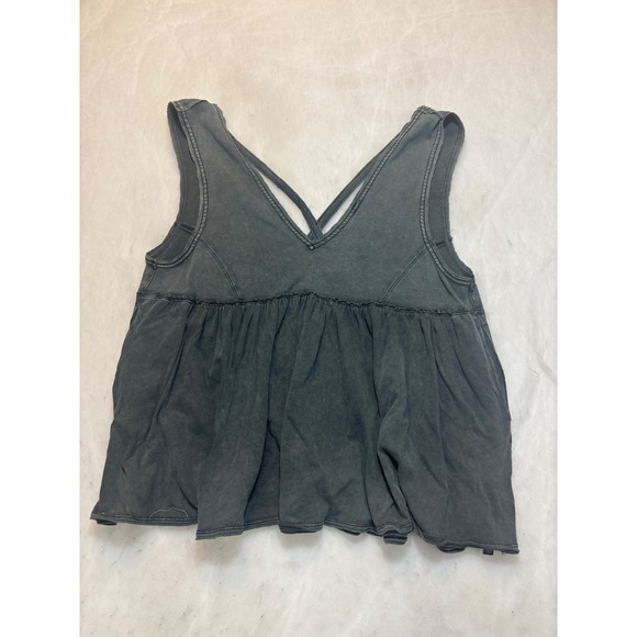 FP Movement Tops - FP Movement Free People Charcoal Gray Mineral Wash Babydoll Tank Top Size xxl